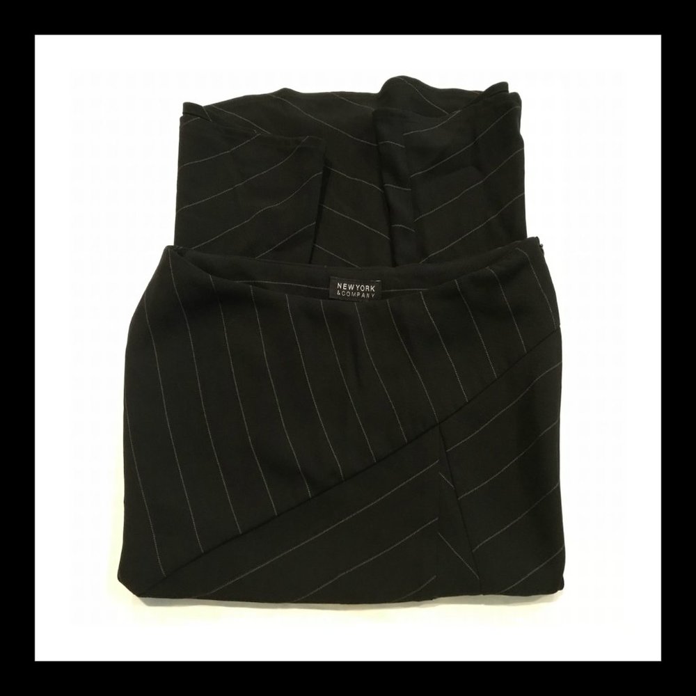 Black Pin Stripe Skirt